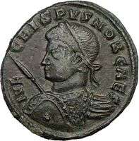 CRISPUS Caesar 320AD Authentic Ancient Roman Coin Vexillum  