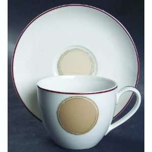Noritake Mocha Java Flat Cup & Saucer Set, Fine China Dinnerware 