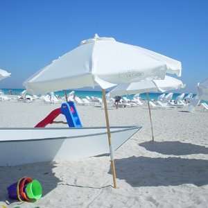  Wood Wind Resistant Beach Market Umbrella: Patio, Lawn 