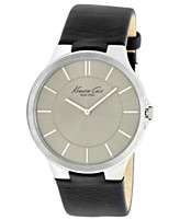 Kenneth Cole New York Watch, Mens Black Leather Strap 42mm KC1847