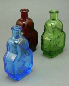   Glass The Kings Patent Balsam of Life Medicine Bottles Green Red Blue