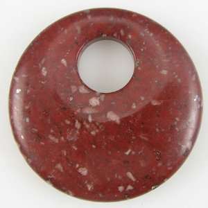 50mm red brown jasper gogo donut pendant bead:  Home 