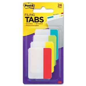   File Tabs, 2 x 1 1/2, Red, Yellow, Green, Blue, 24/PK: Electronics