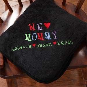  Mothers Day Gifts   Personalized Black Fleece Blanket 