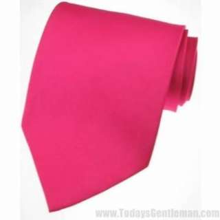   : BRAND NEW Mens Necktie Solid Fuchsia Pink Satin Neck TIE: Clothing