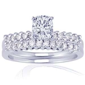  1.25 Ct Cushion Cut Diamond Engagement Wedding Rings Pave 