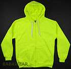   High Visibility Neon Green Plain Zipper Hoodie Safety Hoody BABA