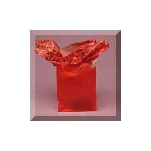   10 Red Economy Frosty Plastic Handle Bag