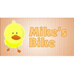    Kids Bicycle License Plate   Duck and name 