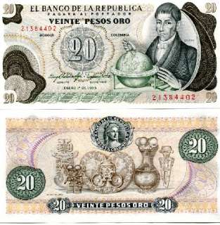 colombia 20 pesos oro el banco de la republica 1 1 1983 pick 409d 