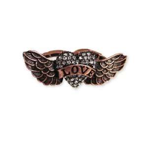 Betsey Johnson Lady Luck Winged Heart Ring   Size 7 1/2 (FINAL SALE)