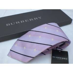  LILAC BURBERRY MENS TIE WITH STRIPES 