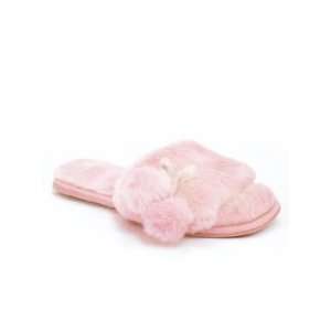 CHARTER CLUB Faux Fur Slippers, Pink, Extra Wide Small 5 6:  