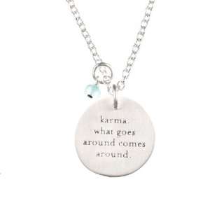  Karma Sterling Silver Mantra Pendant Necklace Jewelry