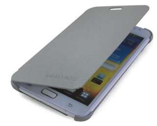White PU Ultra Slim case Folio cover for Samsung i9220 Galaxy Note 
