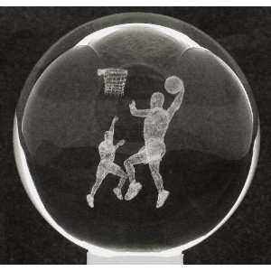  3d Laser Crystal Ball Basketball Player + 3 Led Light 