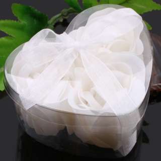 3pcs Handmade White Wedding Favor Rose Bud Petals Soaps  