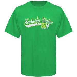 NCAA Kentucky State Thorobreds Green Mascot Script T shirt  