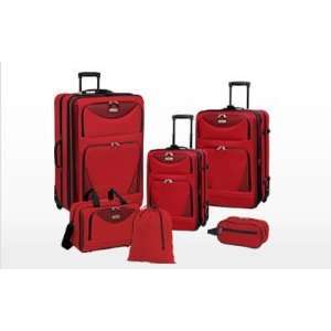   Club EVA 82006 600   Sky View II 6 Piece Expandable Luggage Set   Red