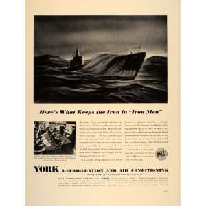  1941 Ad York Air Conditioning Submarine WWII Navy Sub 