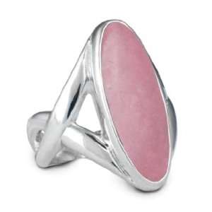  Sterling Silver Colorado Rhodonite Elongated Ring Jewelry