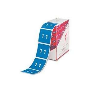  End Tab Labels, Number 1, Light Blue/White, 250/Roll 