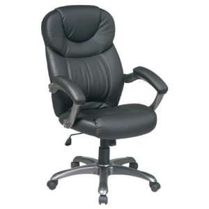   Black Leather Executive Chair, Office Star,ECH90207: Office Products