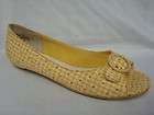 MUDD YELLOW / WHITE FLORAL OPEN TOE BALLET FLATS SIZE 8 M NEVER WORN 
