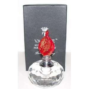   Bene Murano Faceted Glass Perfume Bottle in Gift Box, Red, Goldstone