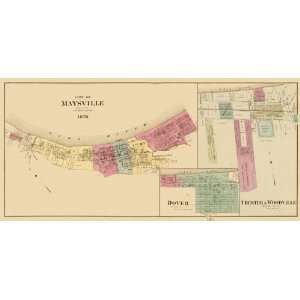    MAYSVILLE KENTUCKY (KY/MASON COUNTY) MAP 1876: Home & Kitchen