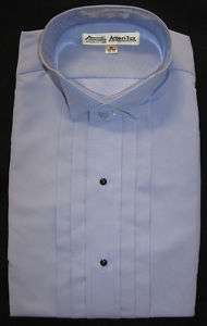 New Mens Blue Wing Collar Tuxedo Shirt Choose Your Size  