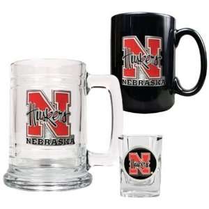   Nebraska Cornhuskers Tankard, Mug & Shot Glass Set: Kitchen & Dining