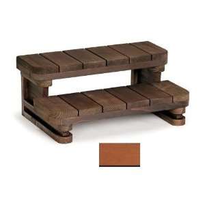  66 Redwood Two Tier Steps Finish Red Patio, Lawn 