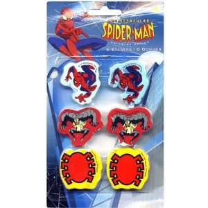  Spiderman 6 Pack Die Cut Erasers On Card Case Pack 144 