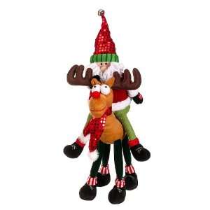 19Hx13Wx8L Singing Santa/Reindeer (Battery Operated) Red Green (Pack 