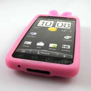 Baby Pink Bunny Soft Skin Gel Silicone Case Cover For HTC Evo 4G 