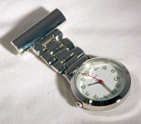 NEW Nurse Silver & Stainless Steel Pocket Watch w Pin  
