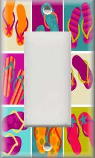 Light Switch Plate Cover   Beach Decor   Collage Of Flip Flops  