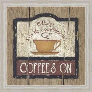  Always Kiss Me Good Morning Coffees On Sign Art Framed 