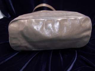 Coach CHELSEA PLATINUM Metallic Leather E/W Tote Shoulder Handbag 