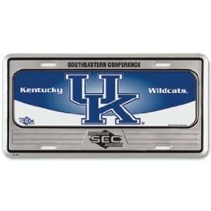  NCAA Kentucky Wildcats Metal License Plate   Domed: Sports 