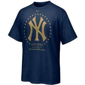 Nike New York Yankees Navy Blue 27 Time World Series Champions T shirt