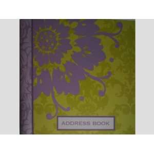  Purple & Lime Green Flower Damask Address Book: Office 