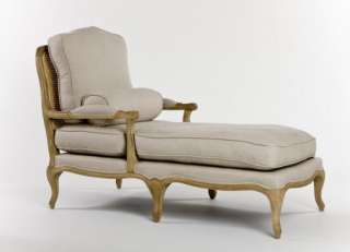 Description: This Chaise Lounge features Natural Linen upholstery 
