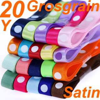 Free Shipping 20Yards 80Yards 3/8 9mm mixed style Satin / Grosgrain 