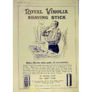  Vinolia Shaving Stick Razor Old Print 1916