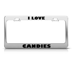  I Love Candies Candy Animal license plate frame Stainless 