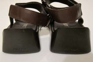 Prada shoes gladiator small platform sandals brown leather 37 6.5 