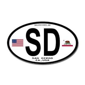  California Euro   San Diego Flag Oval Sticker by  