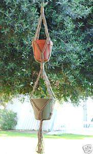 Macrame Plant Hanger 2 TIER 6PLY All Natural JUTE 50in  